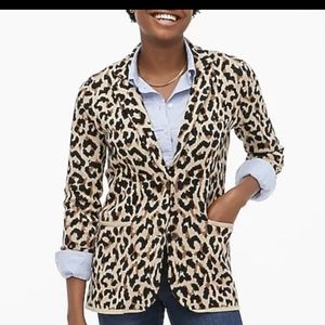 J. Crew Factory Leopard Sweater Blazer